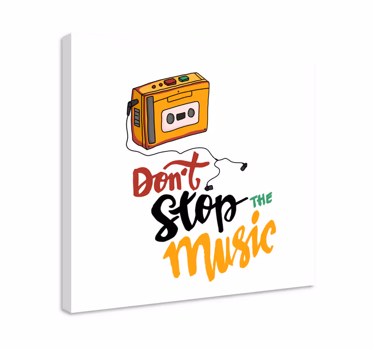 Kassett tape design lerretsbilde musikal - Tenstickers