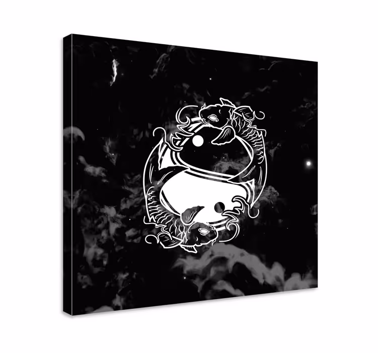 Yin yang balansere fisk Lerretsbilde Zen - Tenstickers