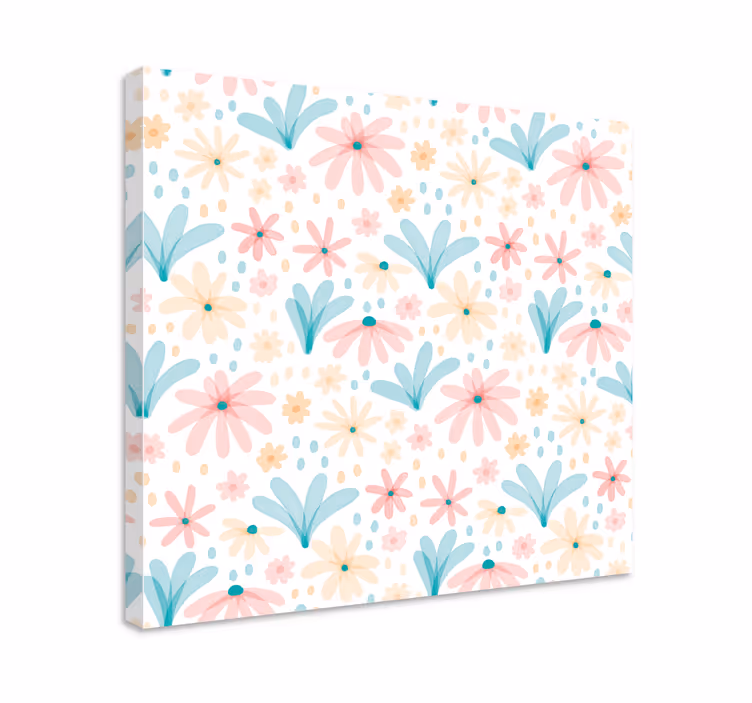 Blomst lerretsbilde med blomsterdesign - Tenstickers