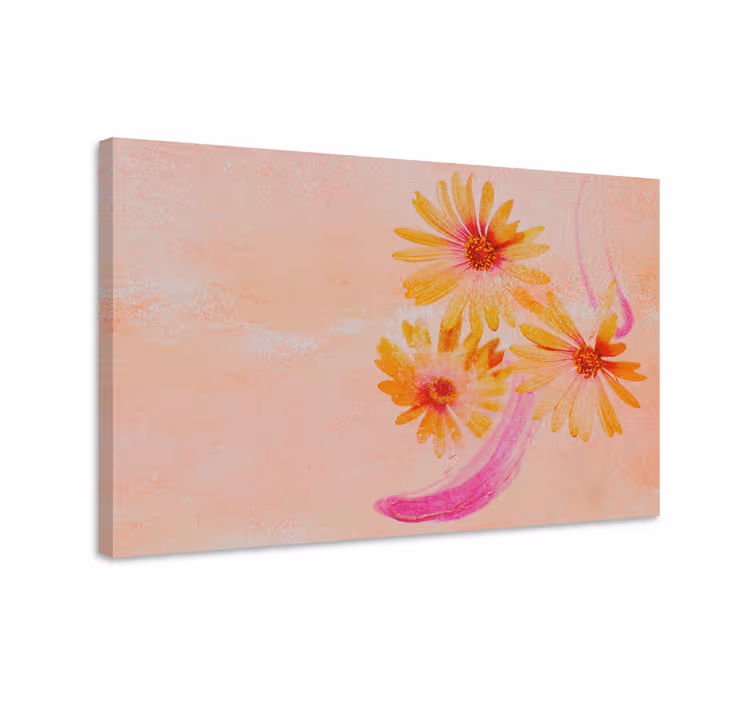 Blomst lerretsbilde solfylt blomsterberøring - Tenstickers