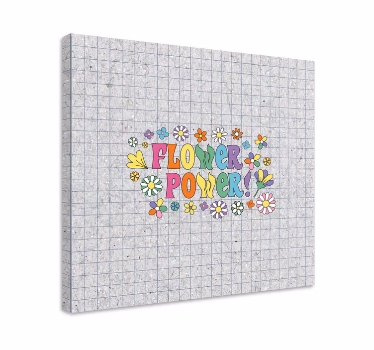 Blomst lerretsbilde med blomsterkraftdesign - Tenstickers