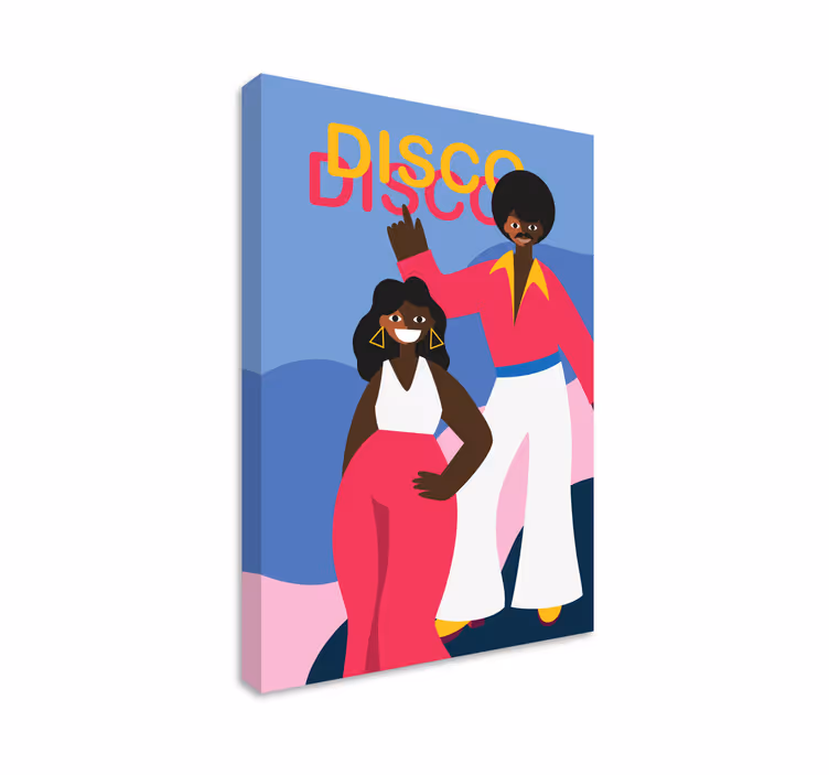 Lerretsbilde personer disco danseentusiaster - Tenstickers