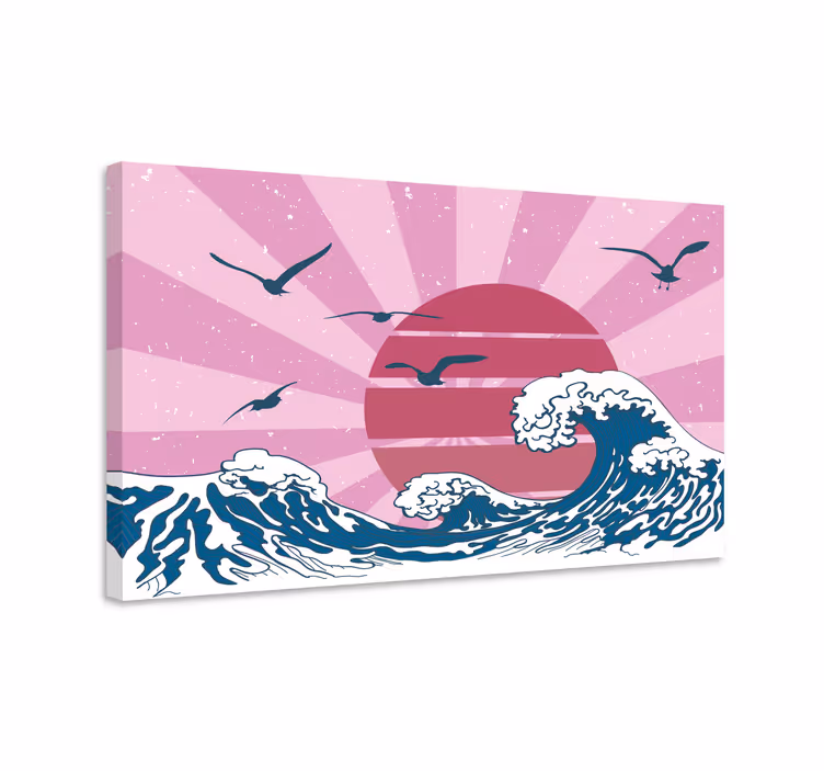 Den flotte rosa retrobølgen lerretsbilde vintage - Tenstickers