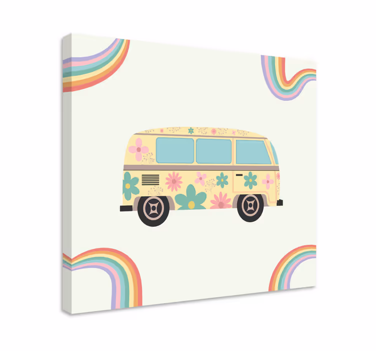 Floral retro varebil lerretstrykk - Tenstickers