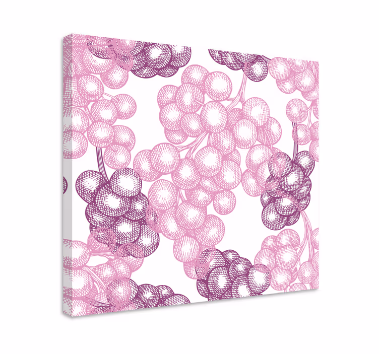 Blomst lerretsbilde med rosa blomstermønster - Tenstickers