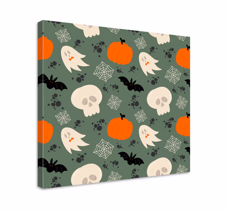 Dinosaurer lerretsbilde med halloween-tema - Tenstickers