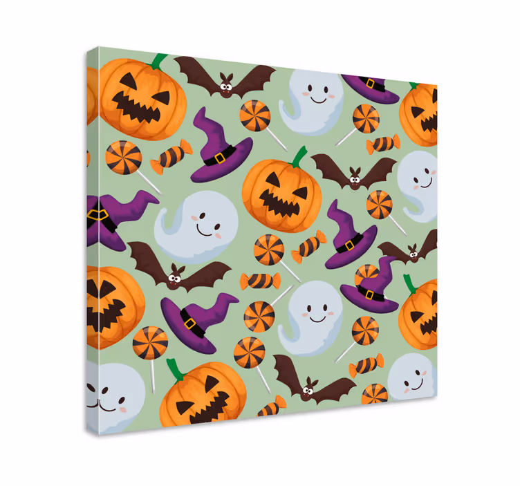 Lerretsbilde ungdom lekne halloween elementer - Tenstickers