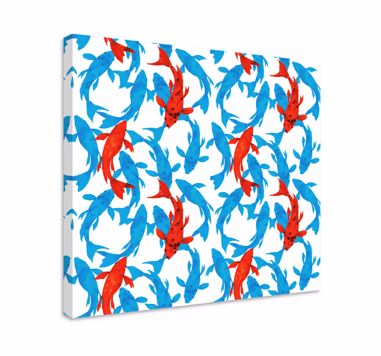Lerretsbilde moderne fargerik fiskedesign - Tenstickers
