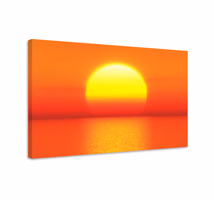 Gul solnedgang estetiske farger lerretsbilde landskap - Tenstickers