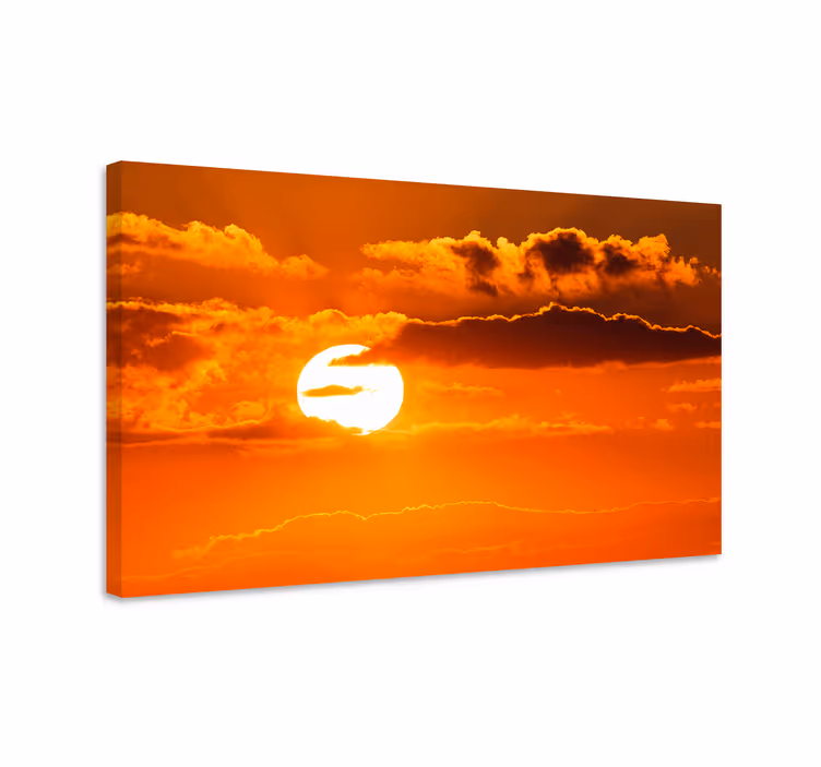 Landskaps lerretsbilde solnedgang over skyer - Tenstickers
