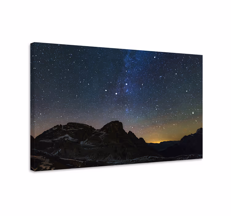 Landskaps lerretsbilde fjellnatt himmel - Tenstickers
