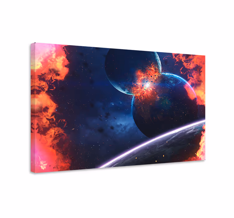 Celestial collision event blomster lerretsbilde - Tenstickers
