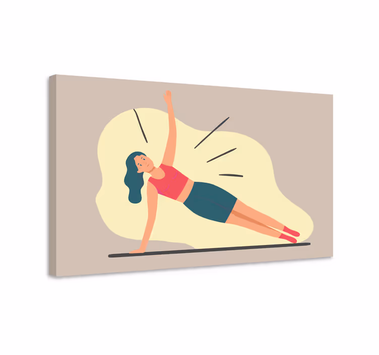 Kvinne trener illustrasjon sport lerretsbilde - Tenstickers