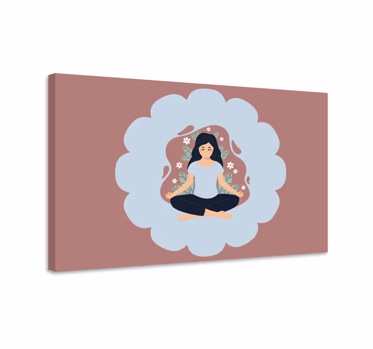 Lerretsbilde mandala meditativ blomster aura - Tenstickers