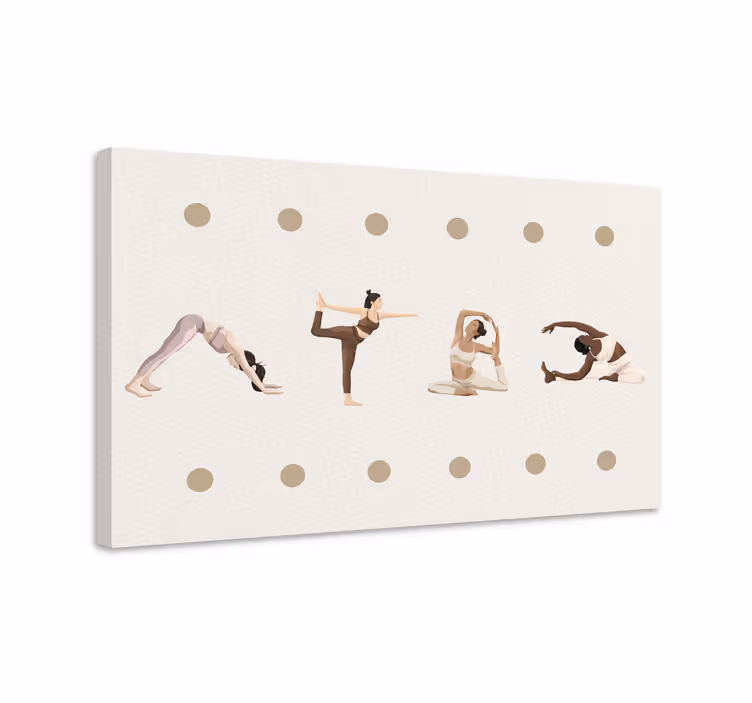 Lerretsbilde tekster yoga poses sekvens - Tenstickers