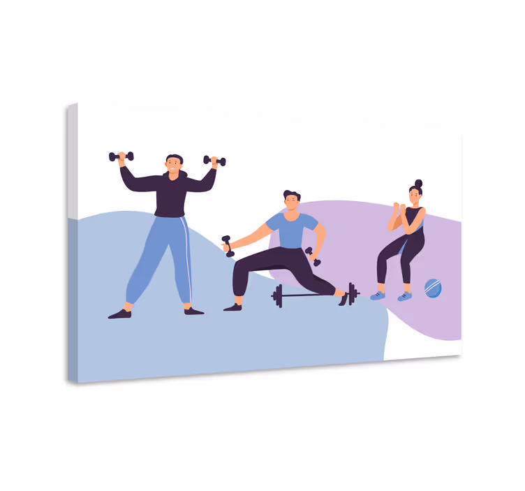 Trening, folk, illustrasjon sport lerretsbilde - Tenstickers