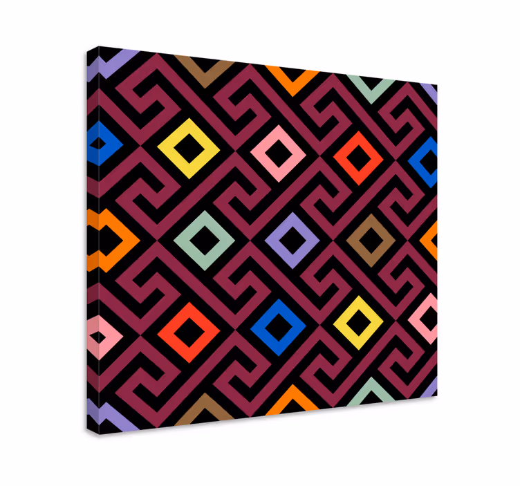 Geometriske lerretsbilde fargerike geometriske firkanter - Tenstickers