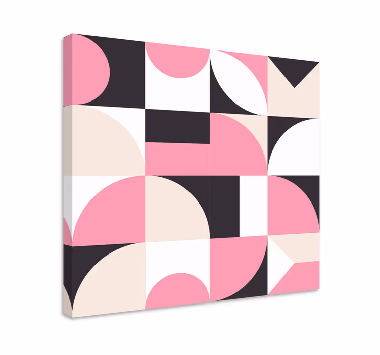 Sirkulære blokker mønster geometriske lerretsbilde - Tenstickers