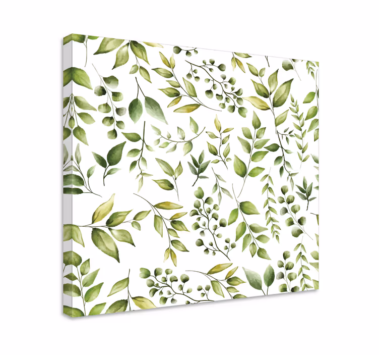 Akvarell eukalyptus blader Lerretsbilde planter - Tenstickers