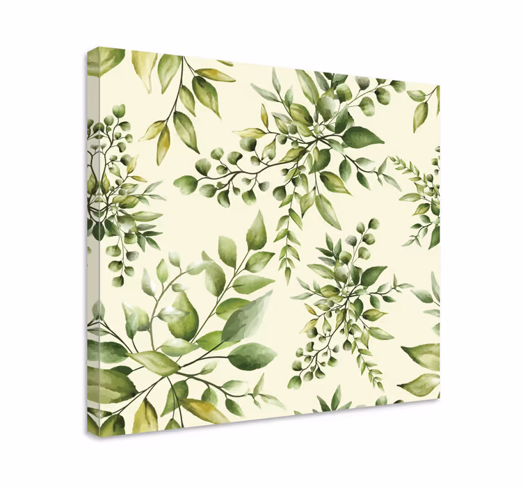 Delikate grønne blomster blomst lerretsbilde - Tenstickers