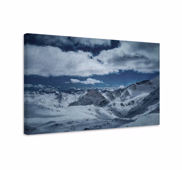 Landskaps lerretsbilde majestetiske snødekte topper - Tenstickers