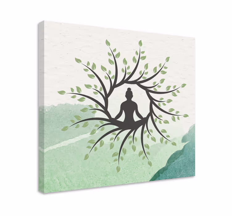 Buddha lerretsbilder mediterende buddha silhuett - Tenstickers