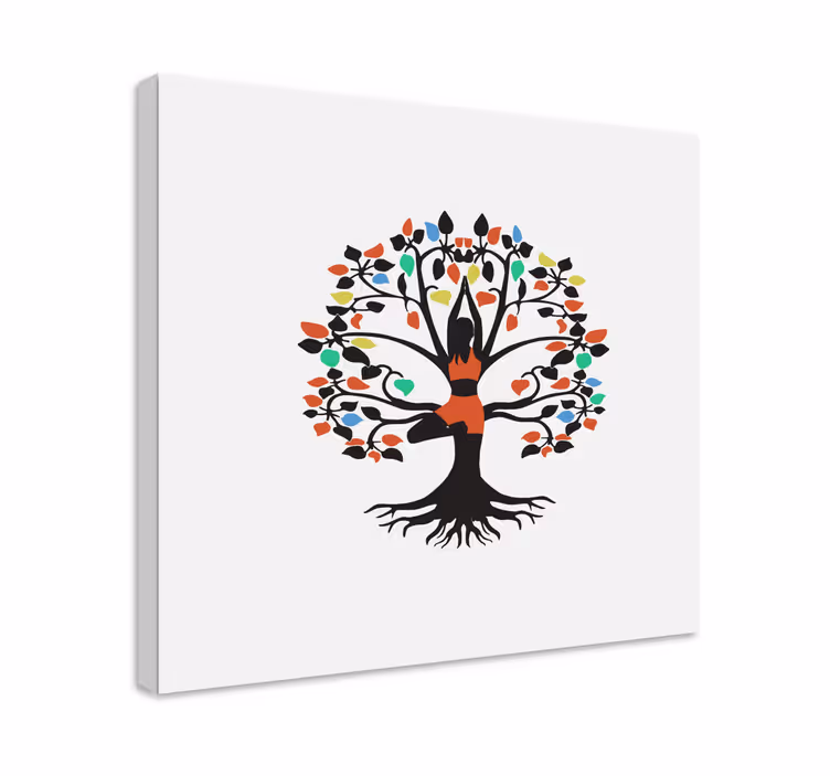 Blomst lerretsbilde livets arboreale essens - Tenstickers
