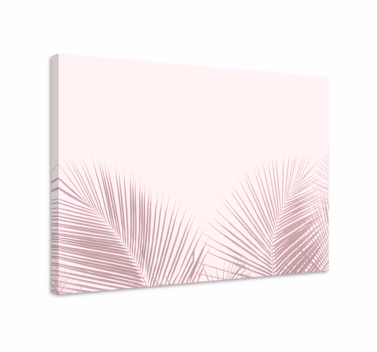 Blomst lerretsbilde med elegante palmeblader - Tenstickers