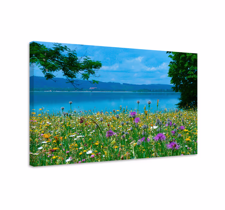 Blomst lerretsbilde blomstrende engutsikt - Tenstickers