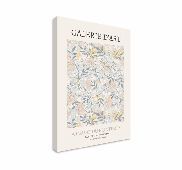 Blomst lerretsbilde med blomstermønster design - Tenstickers