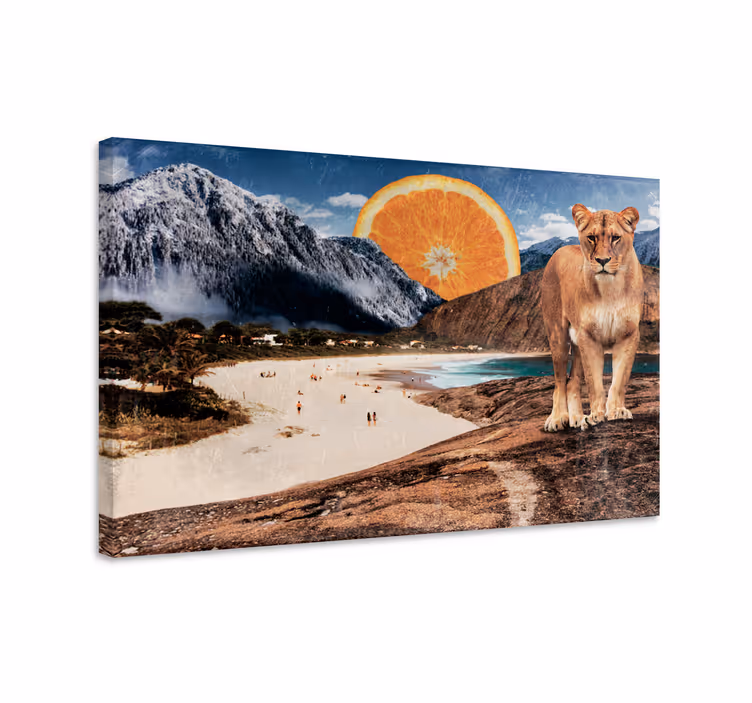 Surrealistisk landskap lerretsbilde dyr - Tenstickers