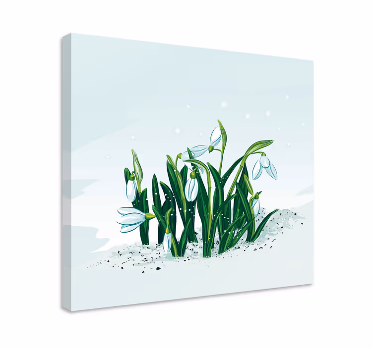 Blomst lerretsbilde snøklokker - Tenstickers