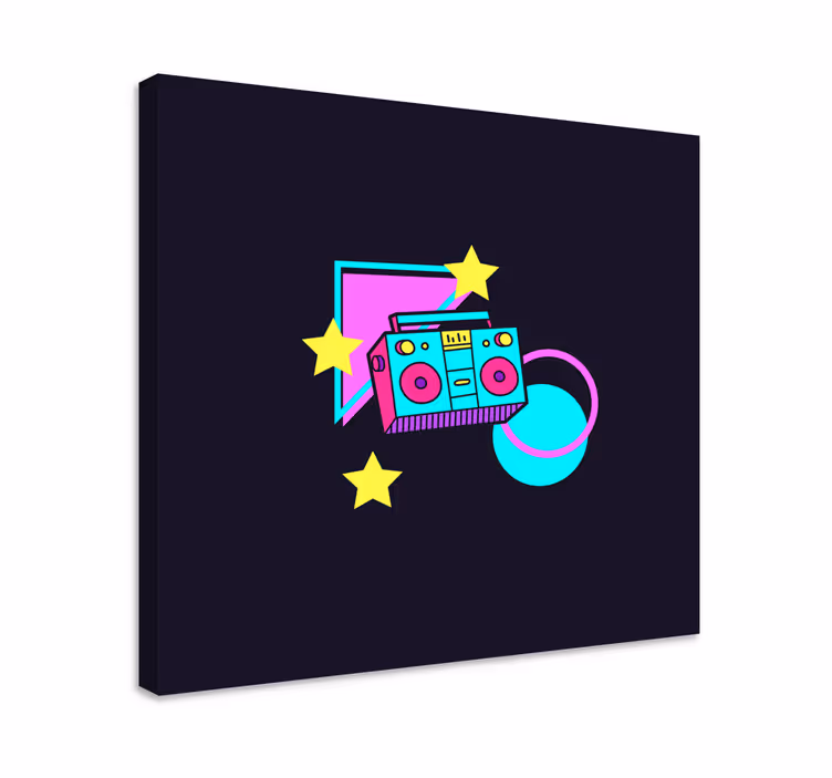 Lerretsbilde musikal retro boom box - Tenstickers