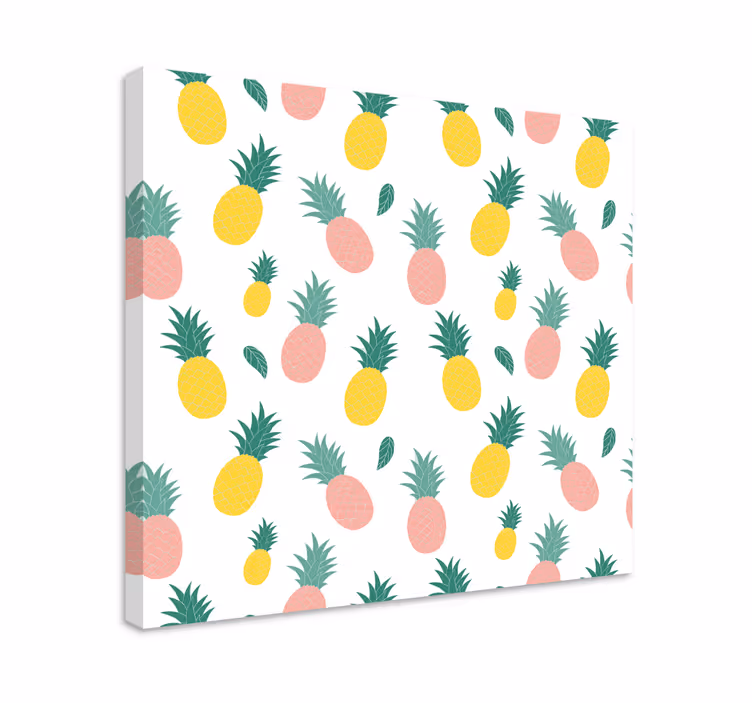 Tropisk ananas mønster frukt stillbilde lerretsbilde - Tenstickers