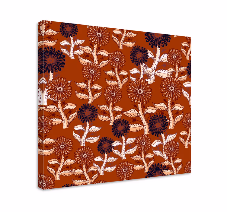 Blomstermønster design blomst lerretsbilde - Tenstickers