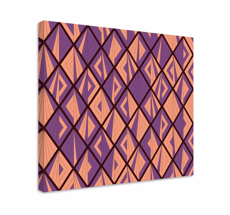 Geometriske lerretsbilde med diamantmotiv - Tenstickers