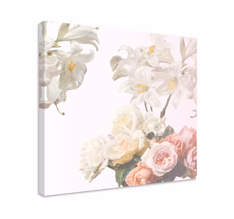 Subtil blomsterkomposisjon blomst lerretsbilde - Tenstickers