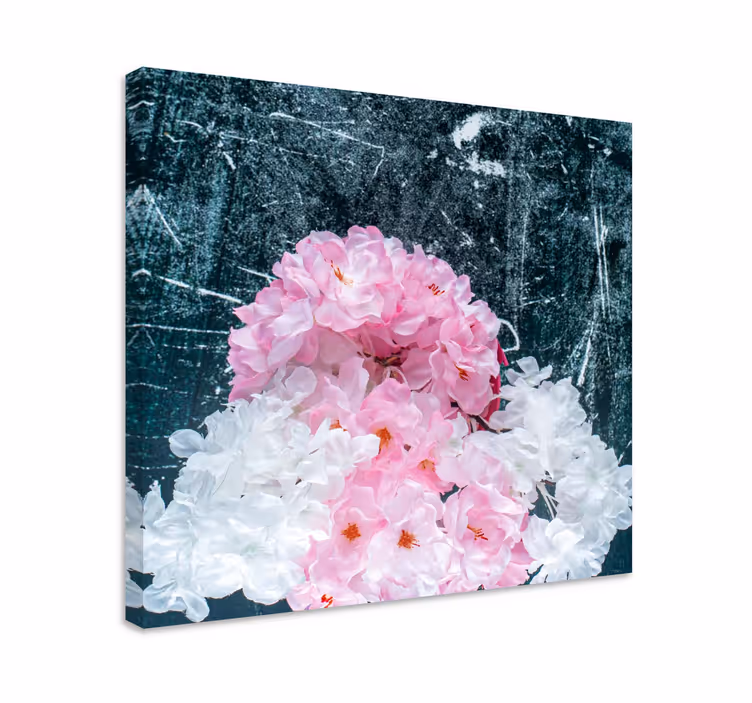 Blomst lerretsbilde blush blomsteroppsett - Tenstickers
