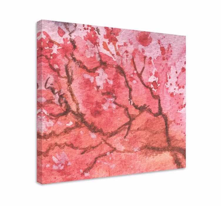 Blomst lerretsbilde sakura grener - Tenstickers