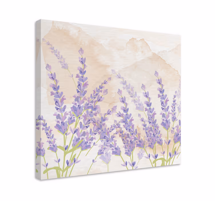 Blomst lerretsbilde lavendelmarkets ro - Tenstickers