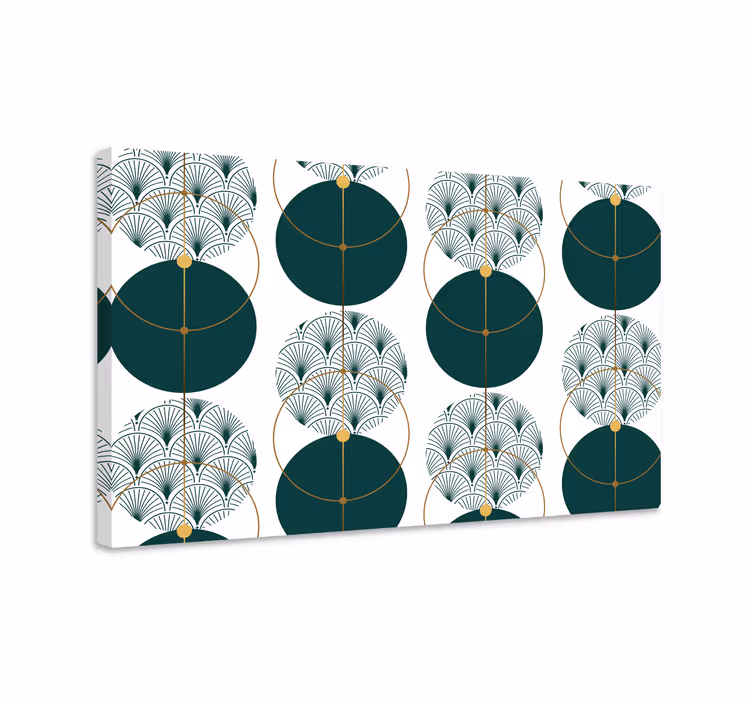 Lerretsbilde moderne geometrisk vifte mønster - Tenstickers