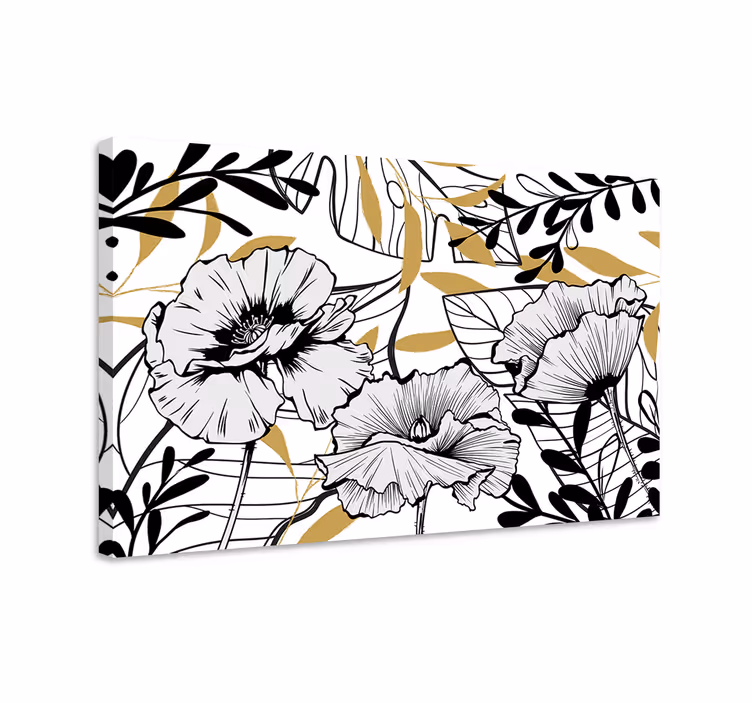 Blomst lerretsbilde med elegant blomstersammensetning - Tenstickers