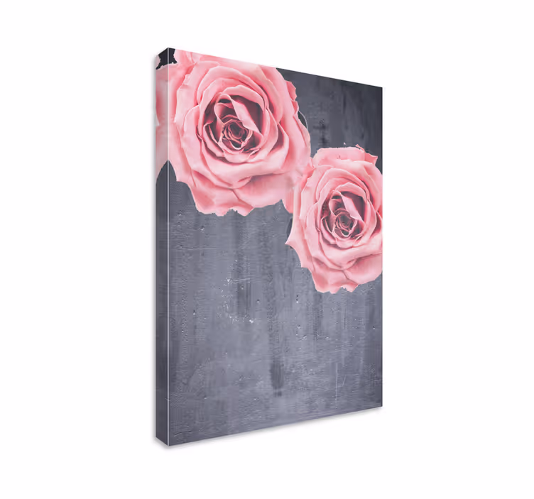 Blush roses bouquet blomst lerretsbilde - Tenstickers