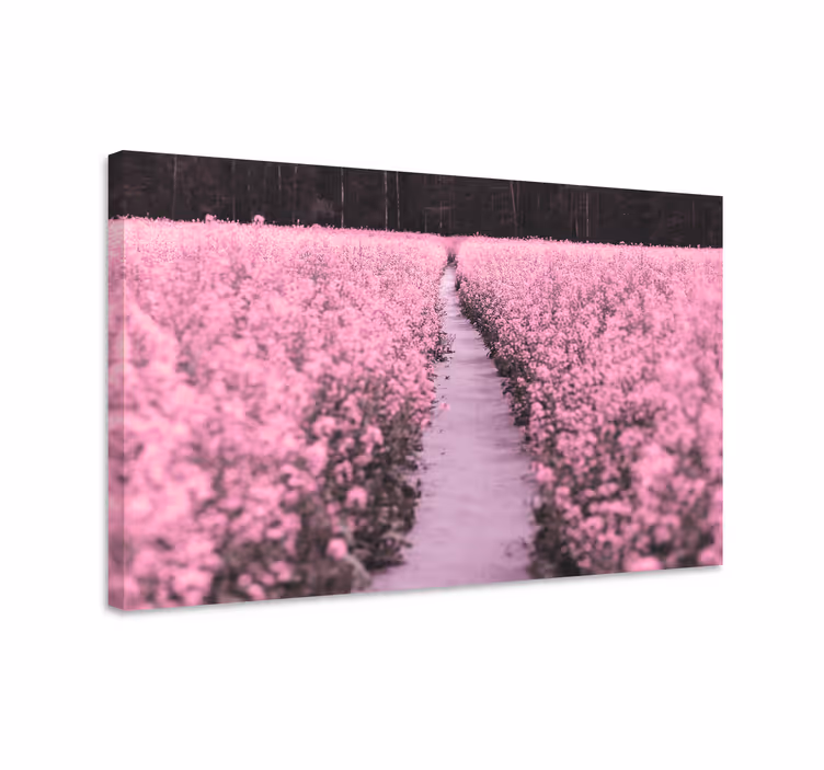 Blomst lerretsbilde sti gjennom blomster - Tenstickers