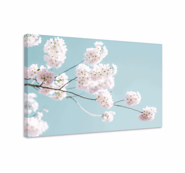 Blomst lerretsbilde sakura blomsterstilk - Tenstickers