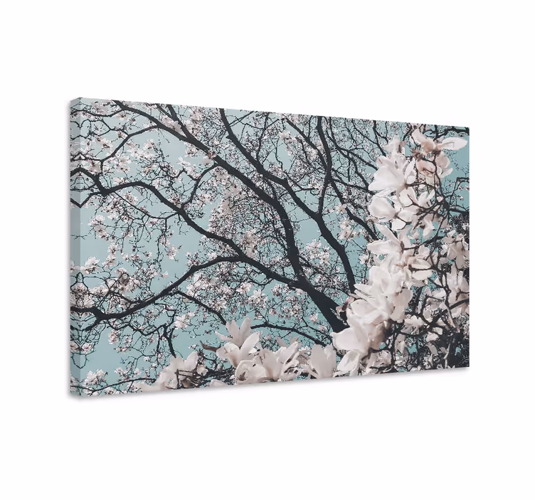 Elegant stil japansk kirsebærblomst lerretsbilde blomster - Tenstickers