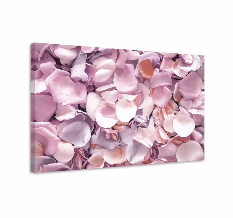 Blomst lerretsbilde roseblad samling - Tenstickers