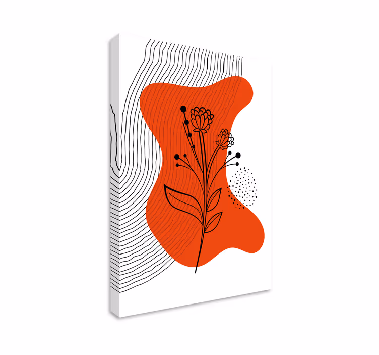 Abstrakt floral silhuett blomste lerretsbilde - Tenstickers