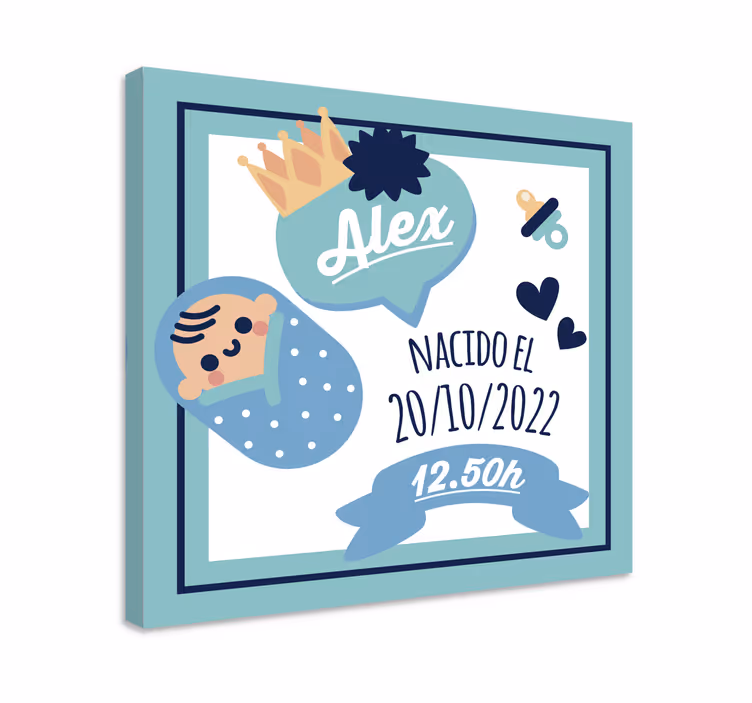 Baby lerretsbilde med babyannonse design - Tenstickers