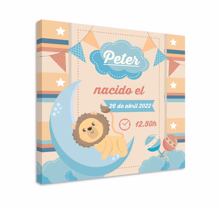 Baby lerretsbilde løve månefeiring - Tenstickers